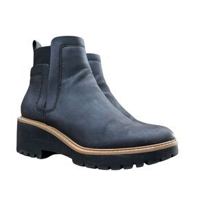 a.n.a. Women's Black Ankle Bootie Wedge Heel Casual Slip on Size 7